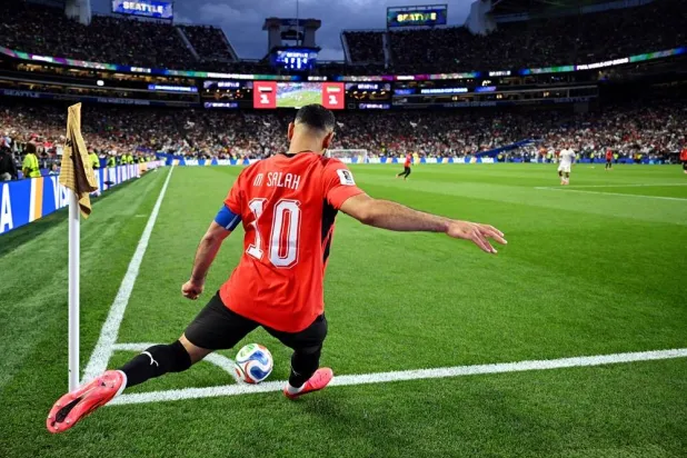 Football - FIFA World Cup 2026 - Group G - Egypt v Iran - Seattle Stadium, Seattle, Washington, US - June 26, 2026 Egypt's Mohamed Salah takes a corner kick. (Reuters)