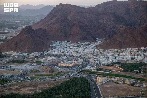 Mount Uhud, one of Madinah's most prominent landmarks and its largest mountain. (SPA)