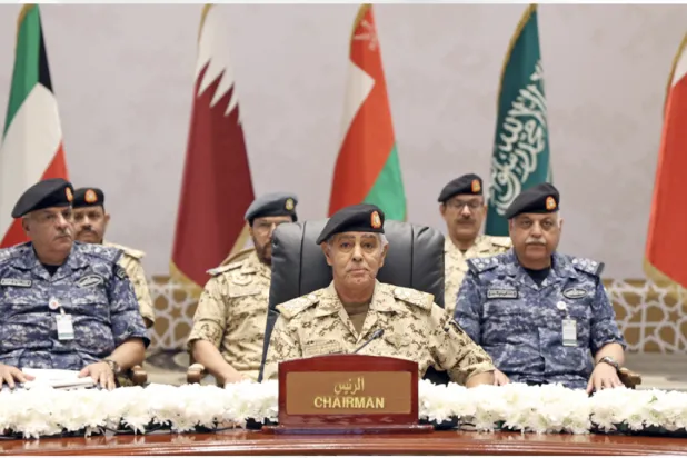 جانب من اجتماع اللجنة العسكرية العليا لرؤساء هيئات الأركان للقوات المسلحة الخليجية (بنا)