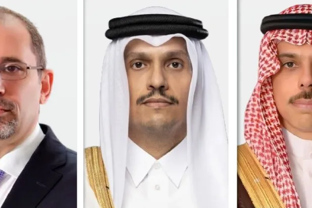 وزراء خارجية السعودية وقطر والأردن (الشرق الأوسط)