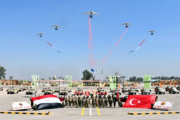  Egyptian and Turkish forces participating in the "Golden Eagle" exercise on Wednesday. (Egyptian Military Spokesperson on Facebook) 