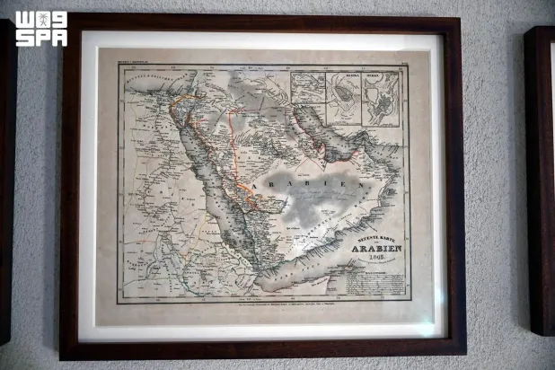 Historic maps of the Red Sea on display at the "Sunken Treasures: The Maritime Heritage of the Red Sea" exhibition. (SPA)