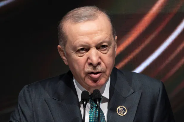 Turkish President Recep Tayyip Erdogan speaks during the opening ceremony of Antalya Diplomacy Forum in Antalya, Türkiye, April 17, 2026. (Reuters)