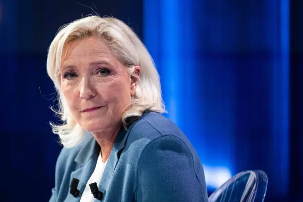  President of Rassemblement National parliamentary group Marine Le Pen poses poses ahead of a television interview entitled "Le Grand Entretien" broadcast on French news channel LCI, in Boulogne-Billancourt, southern of Paris on July 1, 2026. (AFP) 