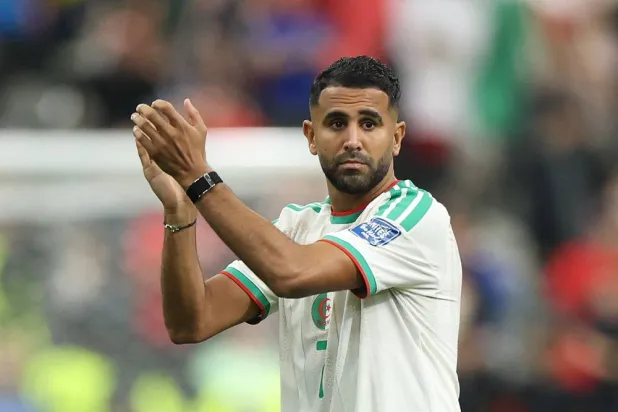 Riyad Mahrez #7 of Algeria applauds fans after the 0-2 loss during the FIFA World Cup 2026 Round of 32 match between Switzerland and Algeria at BC Place Vancouver on July 02, 2026 in Vancouver, British Columbia. (Getty Images/AFP) 