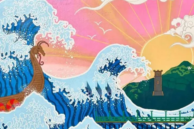 New Mural Recreates Famous Japanese Wave Painting