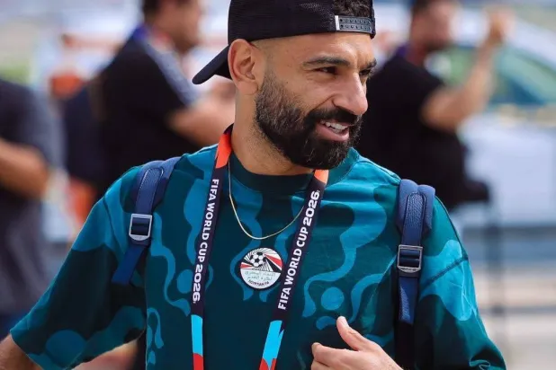 صلاح لدى وصوله إلى أتلانتا رفقة المنتخب المصري (الاتحاد المصري لكرة القدم)