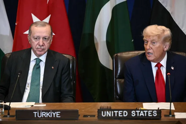 إردوغان خلال مشاركته في اجتماع حول غزة دعا إليه ترمب على هامش اجتماعات الجمعية العامة للأمم المتحدة في سبتمبر الماضي (الرئاسة التركية)