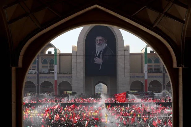 Iranians take part in a mass prayer for late Iranian supreme leader Ali Khamenei during a farewell ceremony ahead of his funeral at the grand Mosallah mosque in Tehran, Iran, 05 July 2026. EPA/ABEDIN TAHERKENAREH