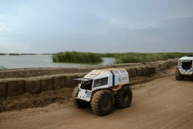 The World Food Program is using autonomous trucks to deliver aid in South Sudan, Sudan and Uganda. Rian COPE / AFP
