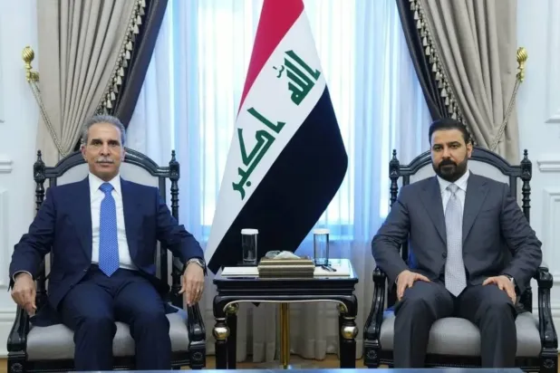 Irak Başbakanı Ali el-Zeydi, Bağdat'ta  Yüksek Yargı Konseyi Başkanı Faik Zeydan'ı kabul etti (Hükümet Medyası)