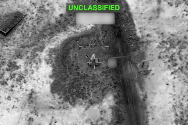A projectile approaches a target at an unknown location, following what US Central Command (CENTCOM) said were strikes on Iran, in this screen grab taken from a handout video released on July 12, 2026. US Central Command/Handout via REUTERS 
