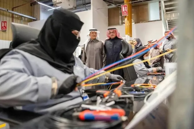 Saudi Energy Minister Prince Abdulaziz bin Salman visits a national factory in the capital Riyadh. (SPA)