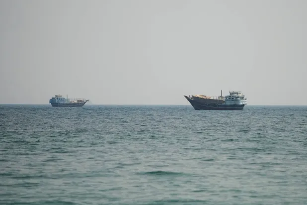 Vessels at the Strait of Hormuz, as seen from Musandam,Oman, July 12, 2026. REUTERS/Stringer