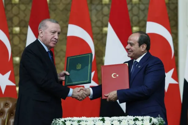 السيسي وإردوغان وقَّعا اتفاقية للتعاون العسكري في القاهرة 4 فبراير الماضي (الرئاسة التركية)