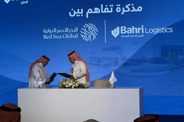 One of the agreements signed at Jeddah Islamic Port. Asharq Al-Awsat