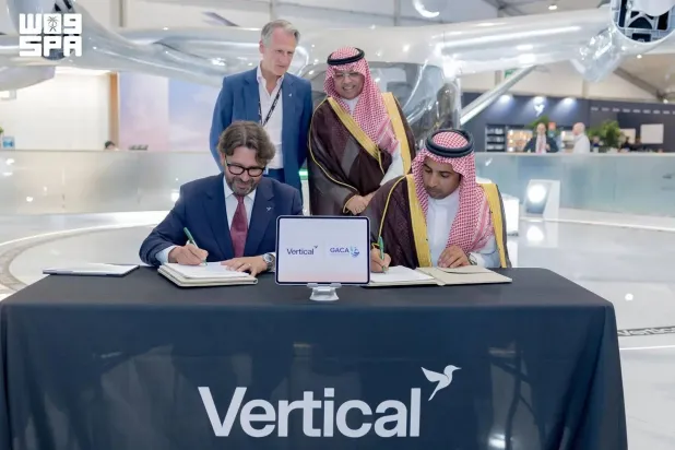 The General Authority of Civil Aviation (GACA) signed a memorandum of understanding (MoU) with Vertical Aerospace. (SPA)