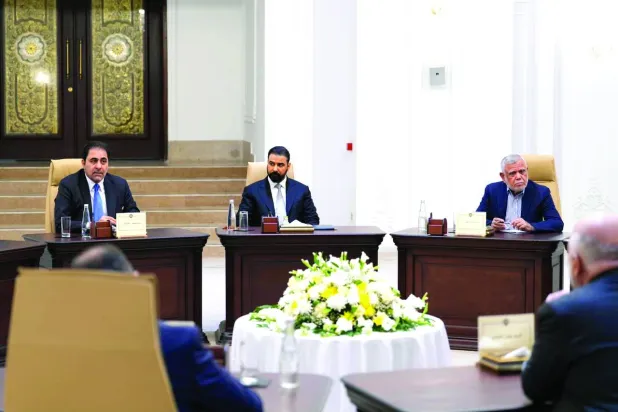 صورة نشرها «الإطار التنسيقي» لاجتماع حضره رئيس الحكومة علي الزيدي