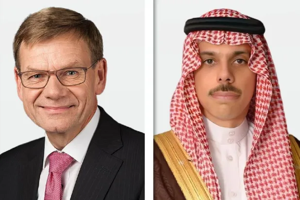 وزير الخارجية السعودي الأمير فيصل بن فرحان ونظيره الألماني يوهان فاديفول (الخارجية السعودية)