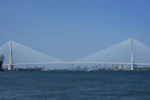 The Gordie Howe International Bridge is seen from River Rouge, Mich., connecting Detroit with Windsor, Ontario Tuesday, July 14, 2026, (AP) 