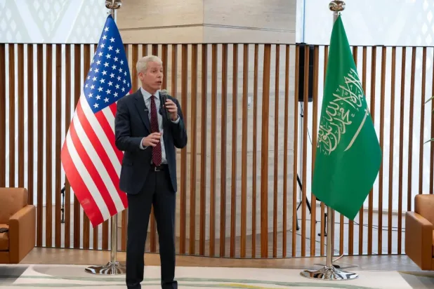 US Energy Secretary Chris Wright at a press conference in Riyadh on April 13, 2025 (Photo: Turki al-Aqili)