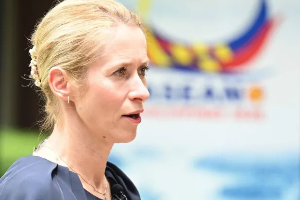  European Union (EU) Vice President Kaja Kallas gestures during an interview with the media on the sidelines of the Association of Southeast Asian Nations (ASEAN) Foreign Ministers' Meeting in Pasay, Metro Manila on July 24, 2026. (AFP) 