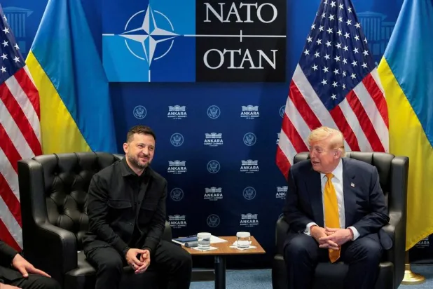  US President Donald Trump holds a bilateral meeting with Ukrainian President Volodymyr Zelensky alongside the NATO leaders summit at the Bestepe Presidential Compound in Ankara, Türkiye, July 8, 2026. (Reuters)