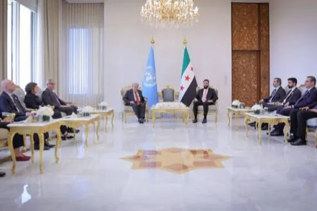اجتماع غوتيريش مع الشرع (وزارة الخارجية)