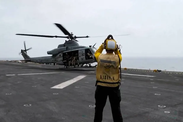 This screen grab made on July 26, 2026 from undated handout video footage released by the US Central Command (CENTCOM) on July 25, 2026 shows what CENTCOM says are operations enforcing its naval blockade against Iran. (Photo by US Central Command (CENTCOM) / AFP) 
