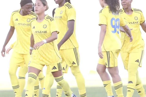 فرحة نصراوية بأحد الأهداف أمام الهلال السوري (موقع النادي)