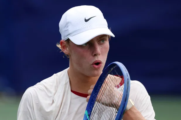 Cruz Hewitt of Australia reacts during a men's singles match against Marcos Giron of the United States on day two of the Mubadala Citi DC Open 2026 at William H.G. FitzGerald Tennis Center on July 28, 2026 in Washington, DC. (Getty Images/AFP)