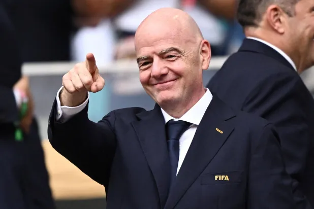 Football - FIFA World Cup 2026 - Quarter Final - Norway v England - Miami Stadium, Miami Gardens, Florida, US - July 11, 2026 FIFA President Gianni Infantino in the stands before the match. (Reuters)