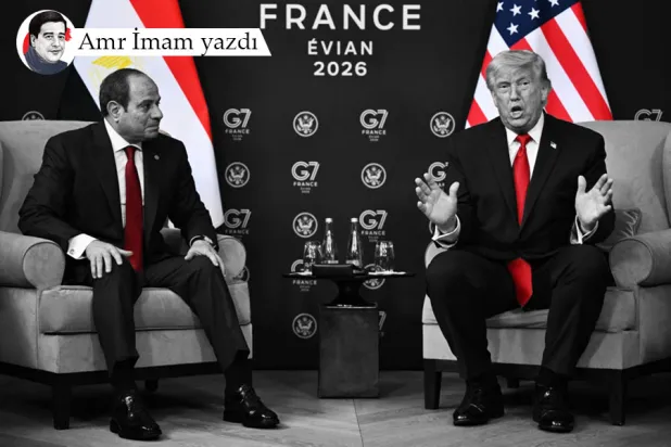 Mısır Cumhurbaşkanı Abdulfettah es-Sisi ve ABD Başkanı Donald Trump, Fransa’nın doğusundaki Evian kentinde düzenlenen G7 Zirvesi’nin oturum aralarında ikili bir görüşme gerçekleştirdi, 17 Haziran 2026 (AFP)