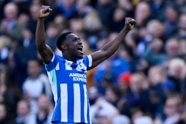 Soccer Football - Premier League - Brighton & Hove Albion v Liverpool - The American Express Community Stadium, Brighton, Britain - March 21, 2026 Brighton & Hove Albion's Danny Welbeck celebrates scoring their second goal REUTERS/Tony O Brien