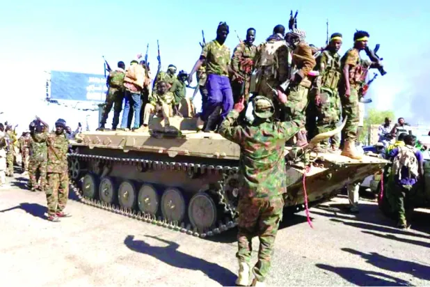 File photo: Sudanese army personnel after taking control of one of the areas. (Reuters)