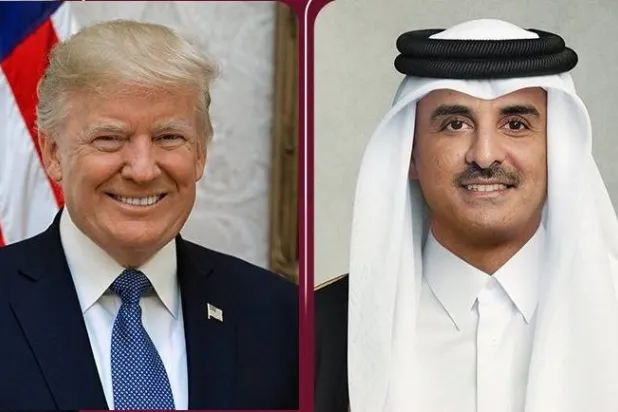 الشيخ تميم بن حمد أمير قطر والرئيس الأميركي دونالد ترمب (الديوان الأميري)