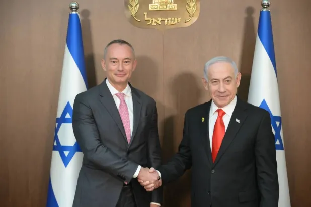 Israeli Prime Minister Benjamin Netanyahu and the Board of Peace's high representative for Gaza Nickolay Mladenov meet in Jerusalem on January 9. (EPA)  
