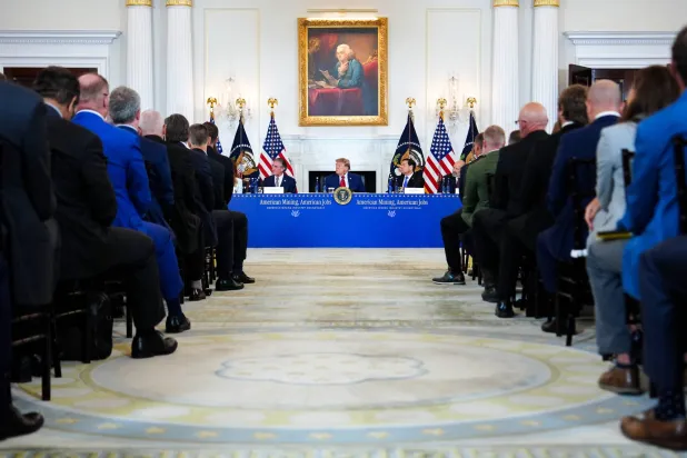  President Donald Trump speaks during a roundtable on the American mining industry, Friday, Aug. 7, 2026, at the State Department in Washington. (AP) 