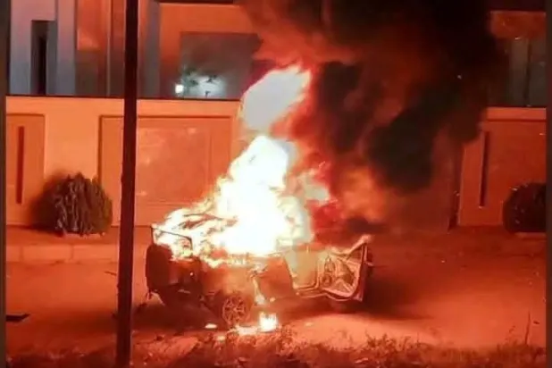 صورة متداولة لموقع الانفجار في وسائل إعلام ليبية
