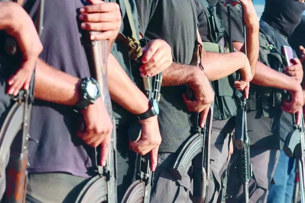 Members of Hamas’ Qassam Brigades. (Reuters file) 