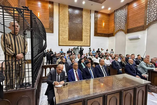 Beşar Esed'in kuzeni Atıf Necib, dün Şam'daki Adalet Sarayı'nda "insanlığa karşı suçlar"dan idam cezasına çarptırıldı (AFP)