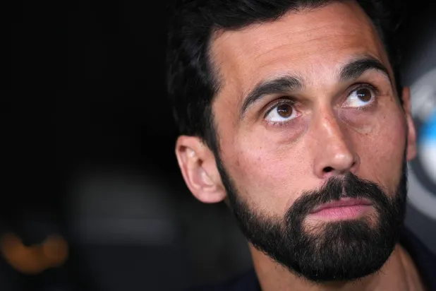 Real Madrid's head coach Alvaro Arbeloa looks out from the bench prior to the Spanish La Liga match between Real Madrid and Real Oviedo in Madrid, Spain, Thursday, May 14, 2026. (AP) 