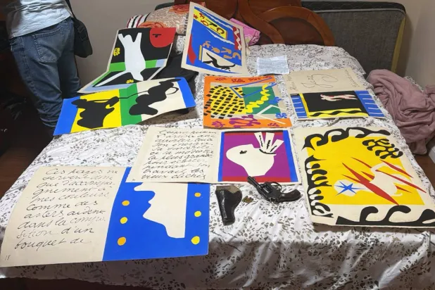 This handout picture released on August 13, 2026, by the Sao Paulo police press office shows eight recovered works by French artist Henri Matisse that had been stolen in December 2025 in Sao Paulo. (Photo by Handout / SAO PAULO'S POLICE PRESS OFFICE / AFP) 