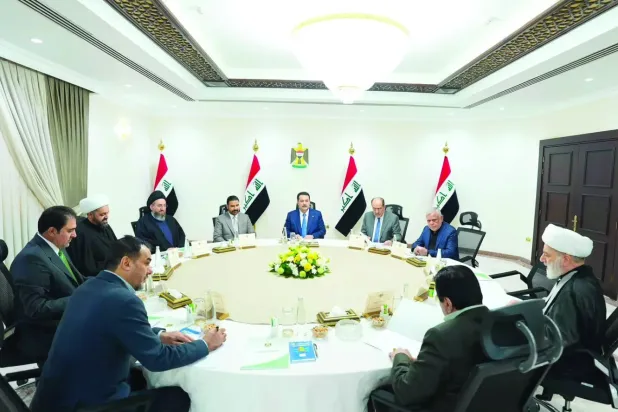 Irak Başbakanı Ali el-Zeydi, Bağdat'ta "Koordinasyon Çerçevesi" toplantısına katıldı. (INA)