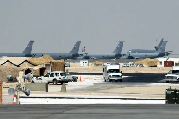 Doha'nın güneyindeki El Udeyd ABD hava üssünün görüntüsü (Arşiv- AFP)