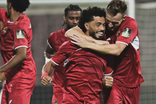 موراتو لاعب الوحدة محتفلا بهدفه في مرمى الشباب (موقع بطولة كأس الملك)