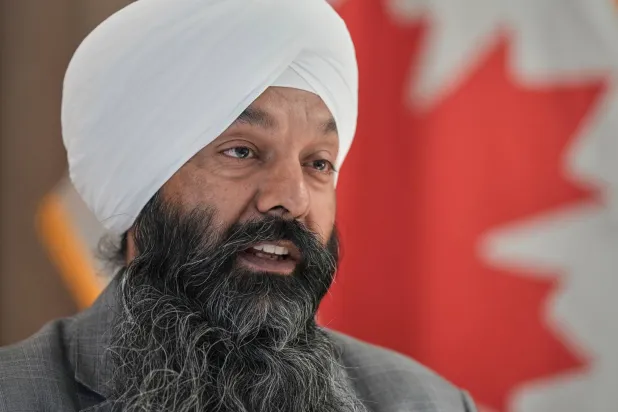 Canada's Secretary of State for International Development Randeep Sarai speaks during an interview with The Associated Press in Beirut, Lebanon, Tuesday, Aug. 18, 2026. (AP)