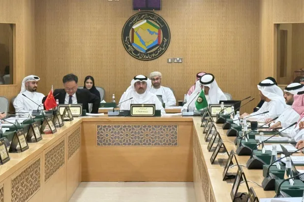 جانب من الاجتماع الذي انعقد بمقر الأمانة العامة لمجلس التعاون الخليجي (الشرق الأوسط)