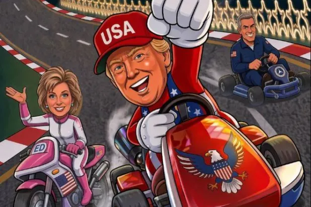 رسم كاريكاتيري يظهر فيه شخص «شبيه بإبستين» نشرته وزارة التعليم الأميركية (إكس)
