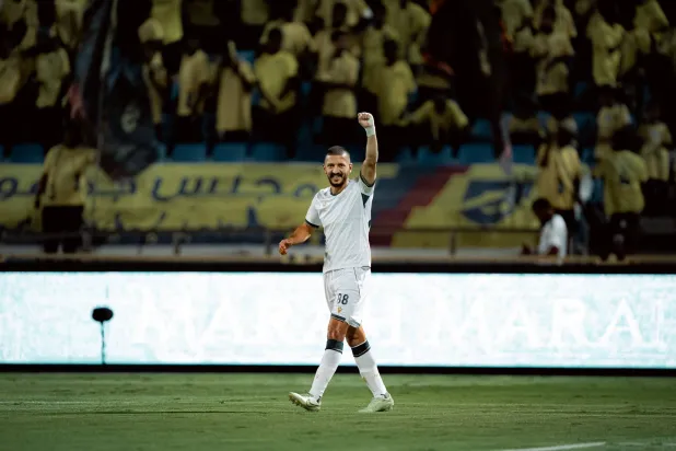 المالكي محتفلاً بالهدف (موقع نادي الدرعية)